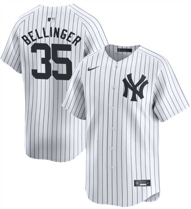 Mens New York Yankees #35 Cody Bellinger White 2024 Home Limited With Name Stitched Jersey Dzhi